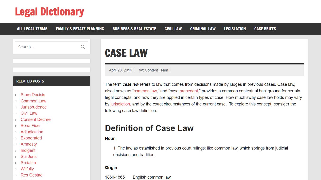 Case Law - Definition, Examples, Cases, Processes - Legal Dictionary
