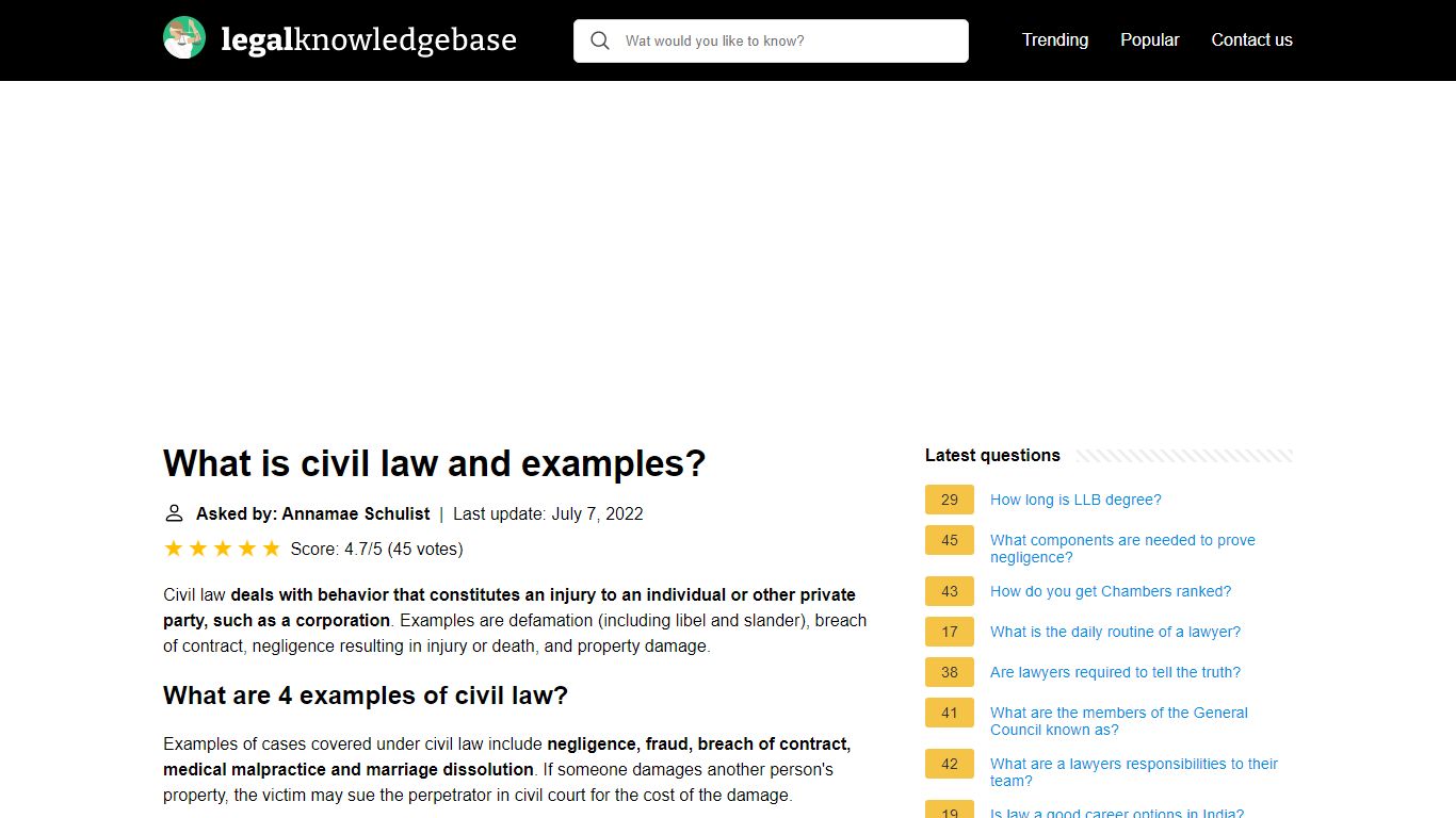 What is civil law and examples? - legalknowledgebase.com